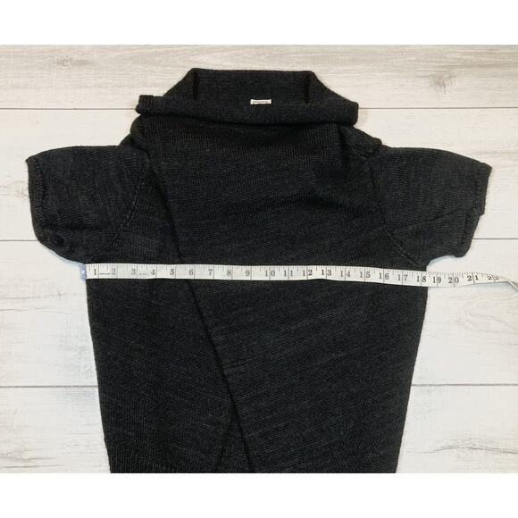 Rosemary Hallgarten Alpaca Sweater Open Front Waterfall Black Size M /One Size - Picture 10 of 16